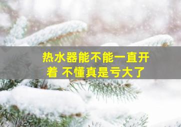 热水器能不能一直开着 不懂真是亏大了